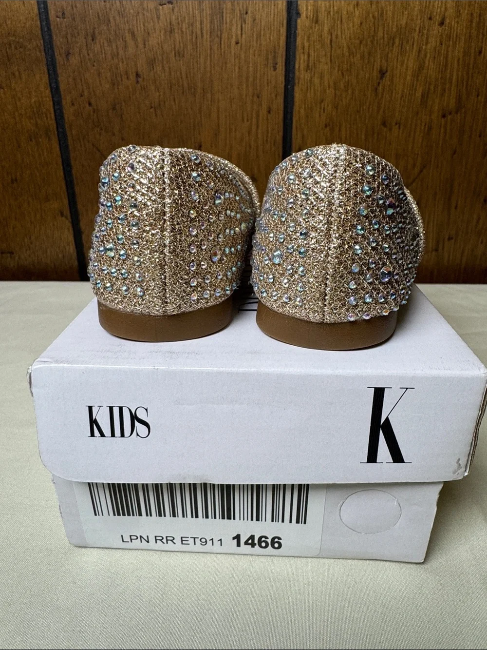 Dream Pairs Gold Glitter Mary Jane with Multicolor Rhinestones